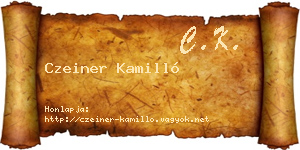 Czeiner Kamilló névjegykártya